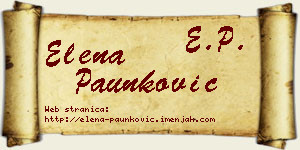 Elena Paunković vizit kartica